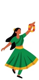 Indian classical dancer in a green costume